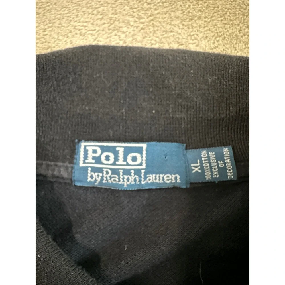 Vintage‎ Polo Ralph Lauren Big Flesh Pony #4 Men's Size XL Black Short Sleeve
